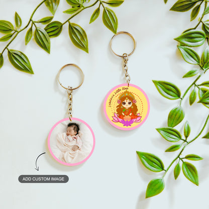 Double sided keychain with custom baby photo