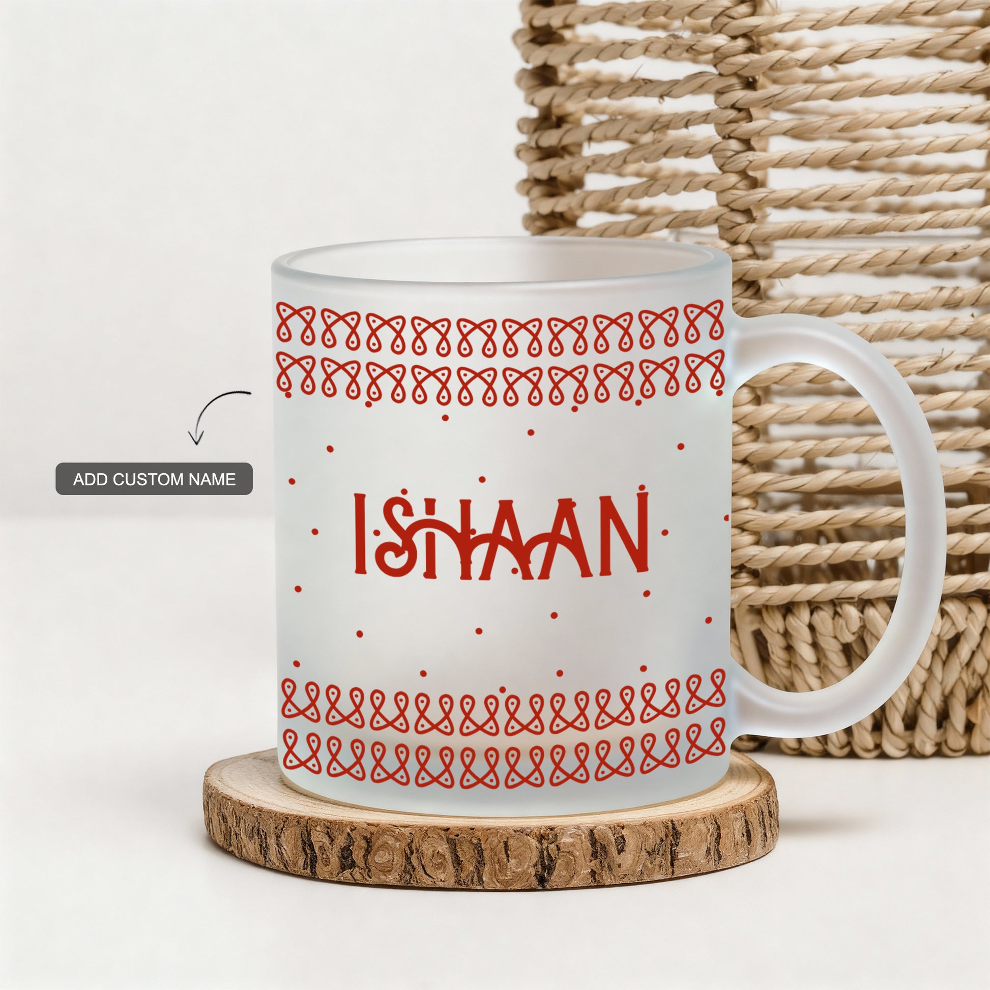 personalized frosty mug with traditional design