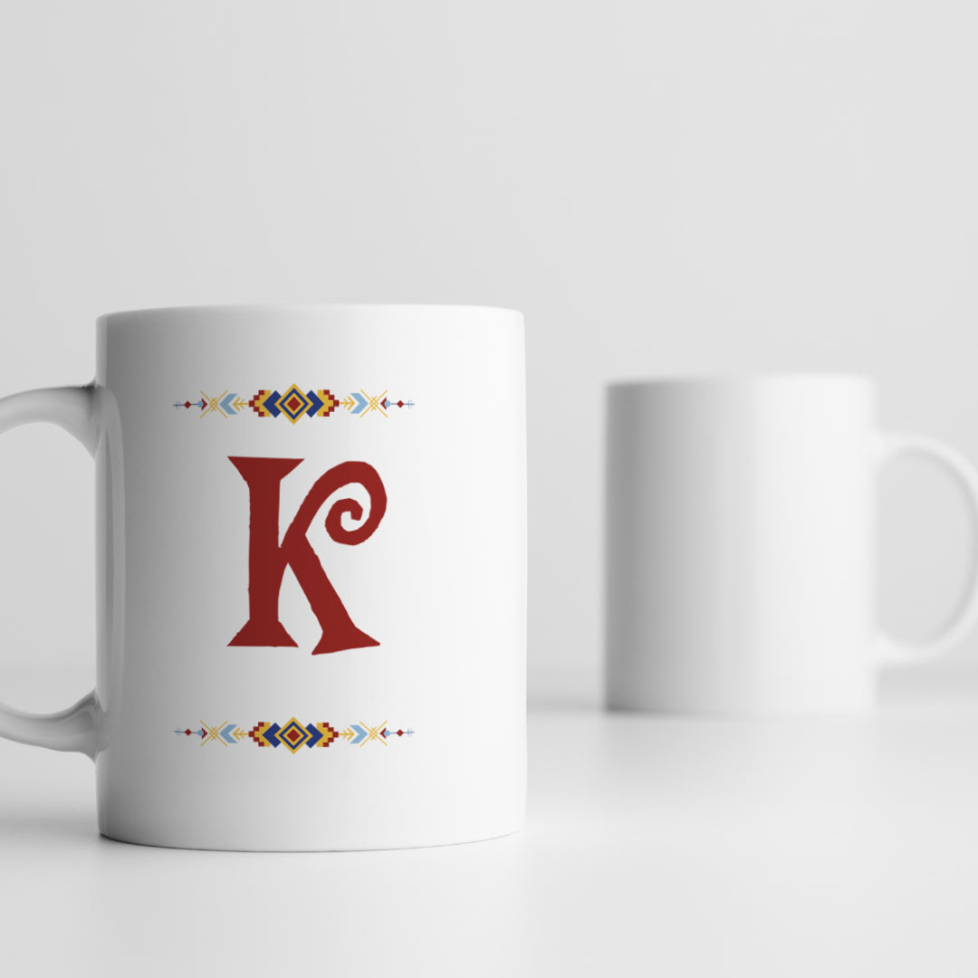 personalized initial ceramic mug