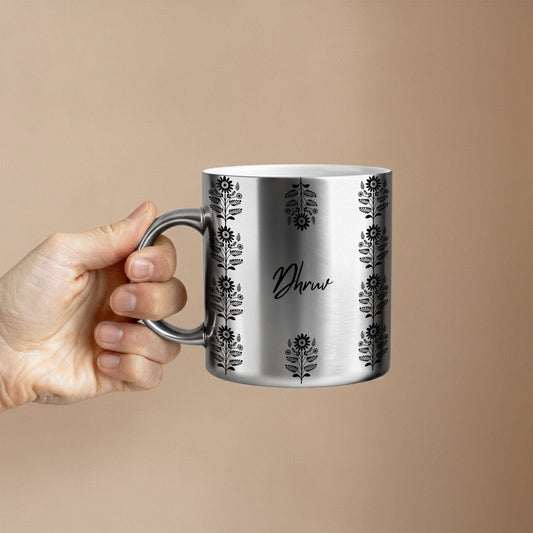 hand held Silver mug custom name