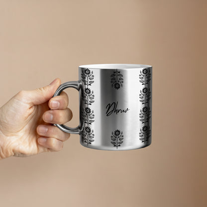hand held Silver mug custom name