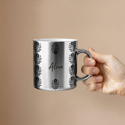 silver custom mug