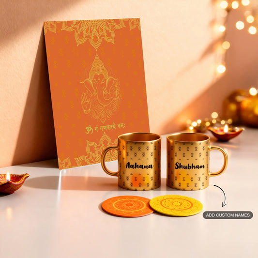 Festive Bundle of Ganesha metal print and custom mugs