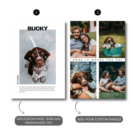 Pawprints on My Heart - Custom Pet Tribute Metal Print Bundle (Set of 2)