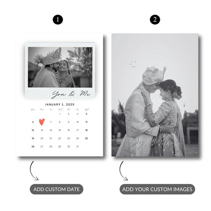 Our Story – Custom Couple &amp; Calendar Metal Print Bundle (Set of 2)