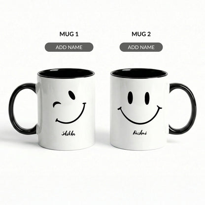 Matching Bestie - Custom Black Accent Mug (Set of 2)