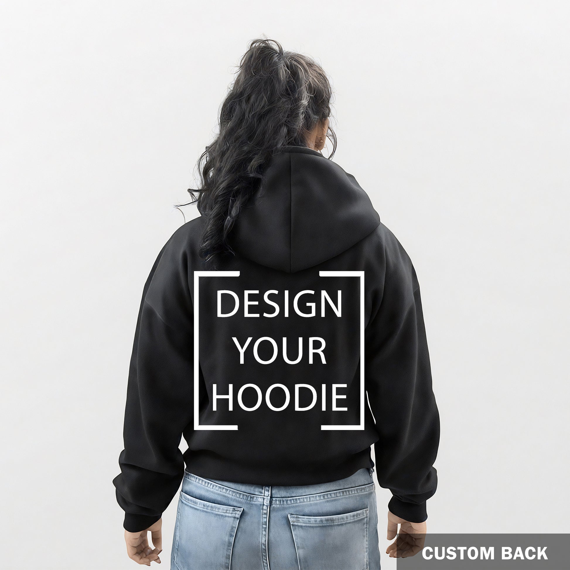 Custom Print - Women Hoodie - Black