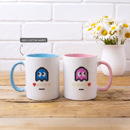 Retro Gaming Friendship - Custom Accent Mug (Set of 2)