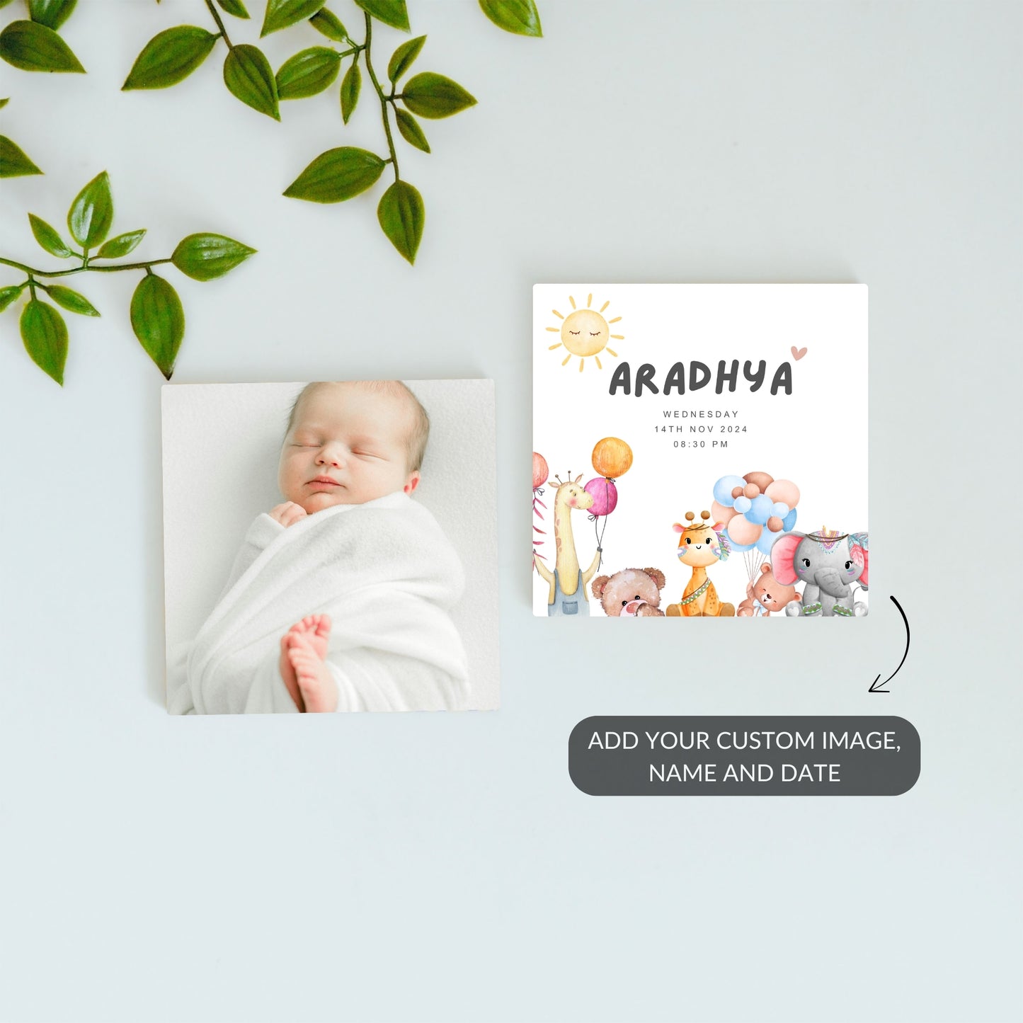 Born With Love – Custom Ceramic Tile Bundle (Set of 2)