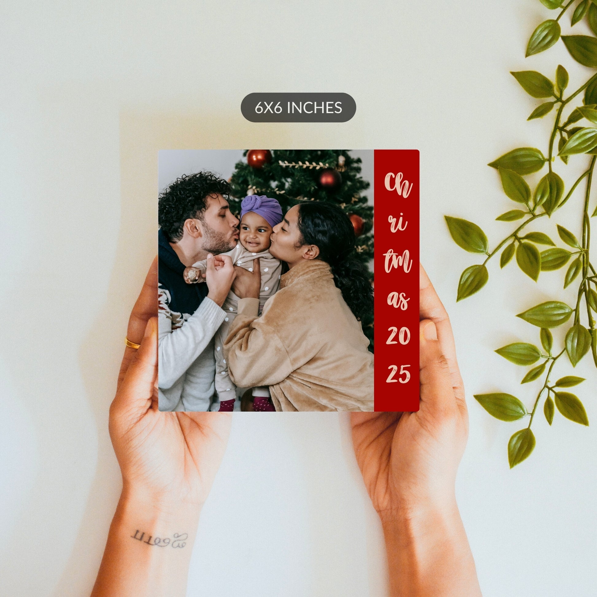 personalized christmas ceramic tile - 4x4 inches