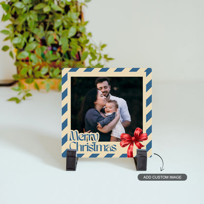 Merry Christmas custom ceramic photo tile