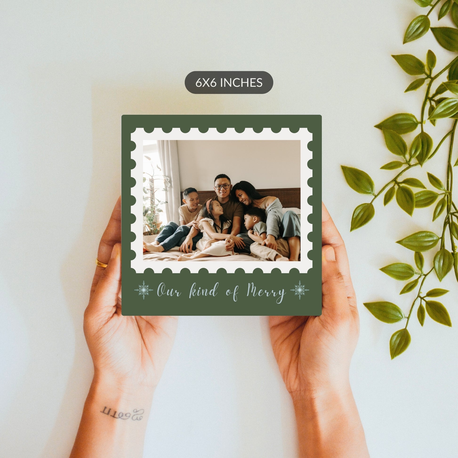 Our Kind of Merry custom ceramic photo tile - 6x6 inches