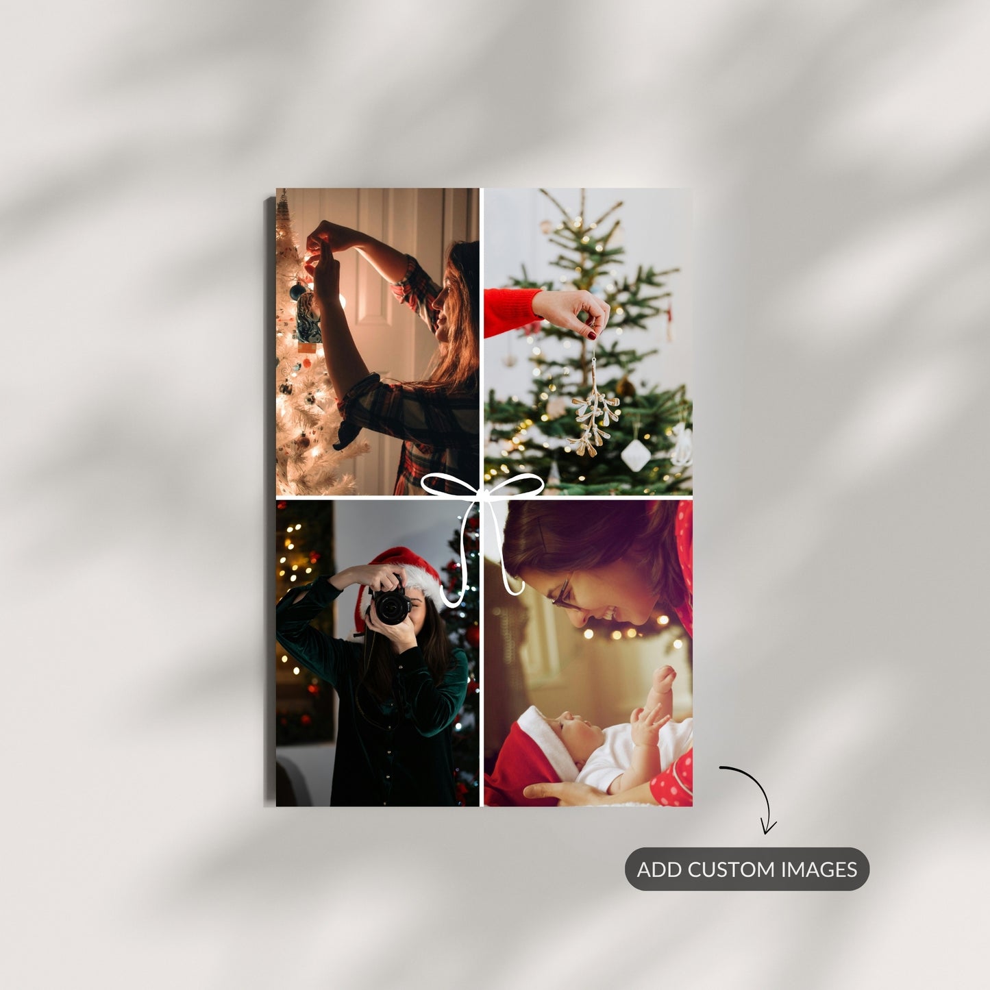 Custom metal print with four-photo collage gift layout