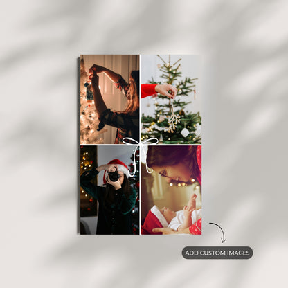 Custom metal print with four-photo collage gift layout