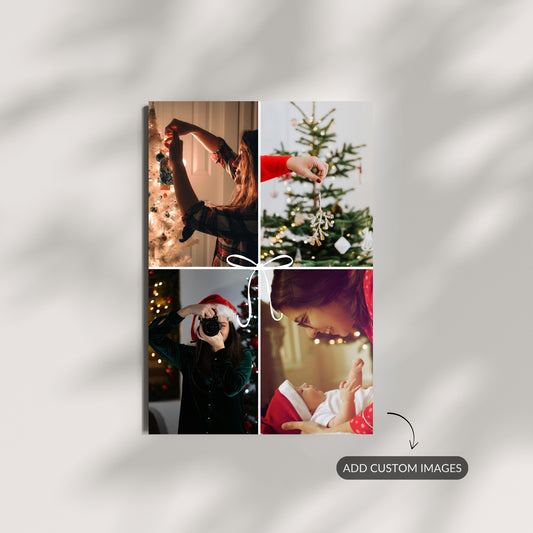 Custom metal print with four-photo collage gift layout