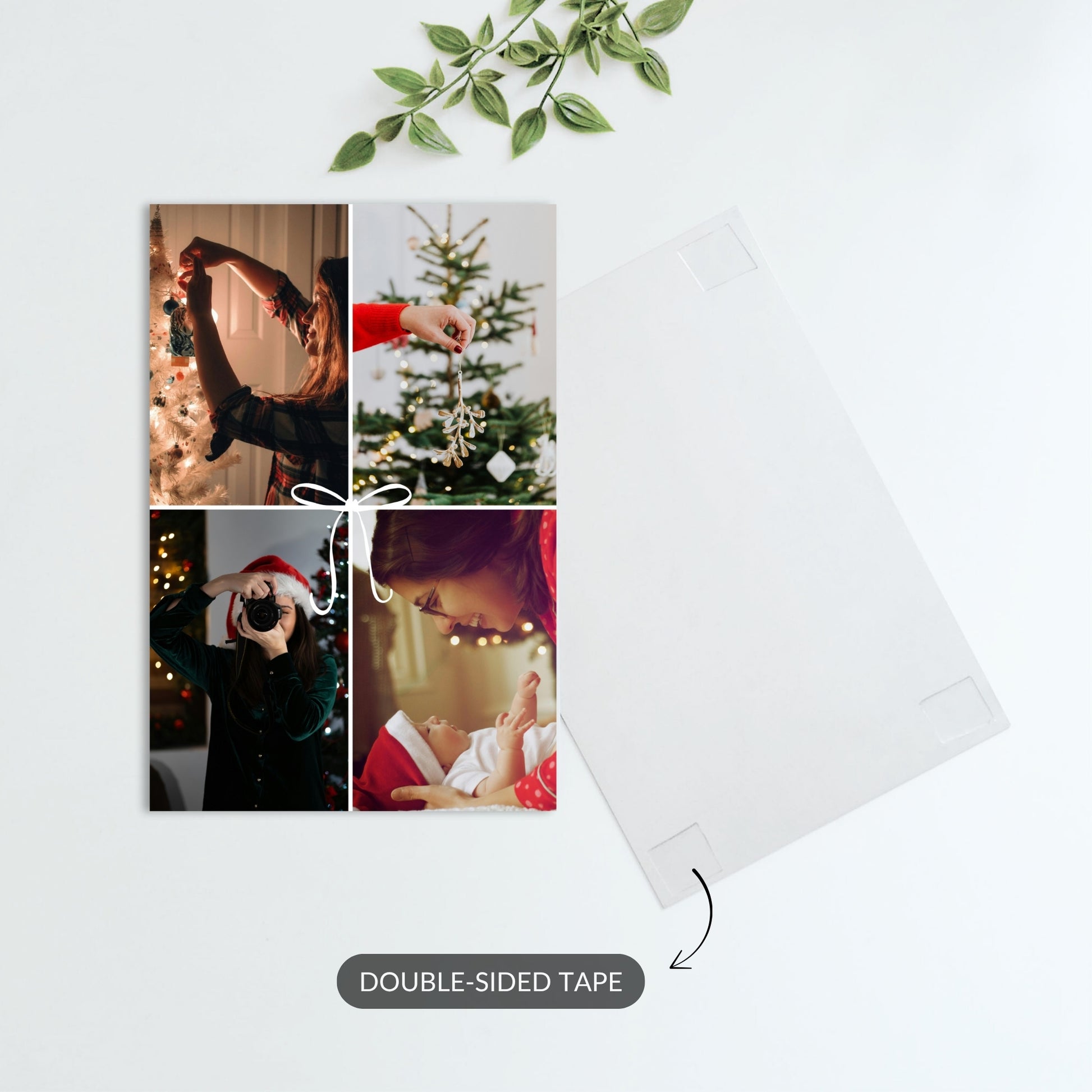 Custom metal print with four-photo collage gift layout