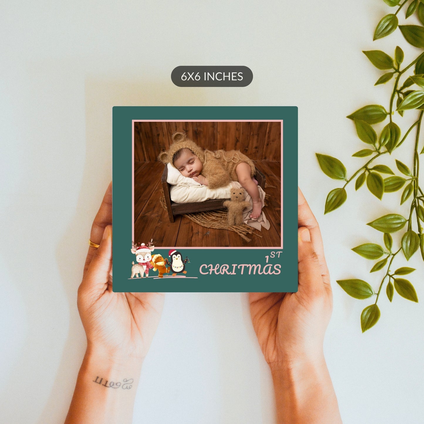 1st Christmas ceramic tile - 6x6 inches