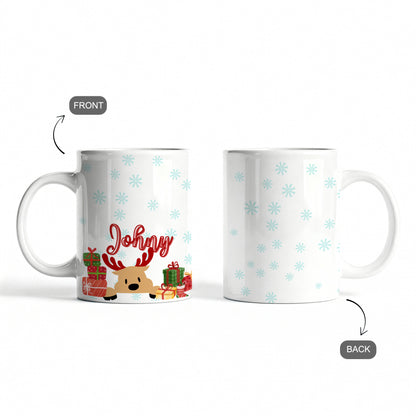 front and back of Custom white christmas mug