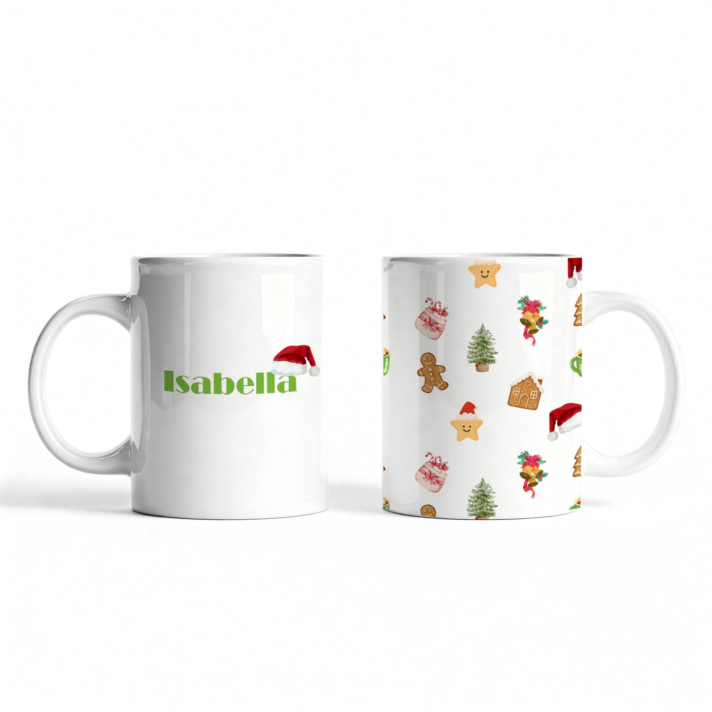 Set of two custom Christmas mugs