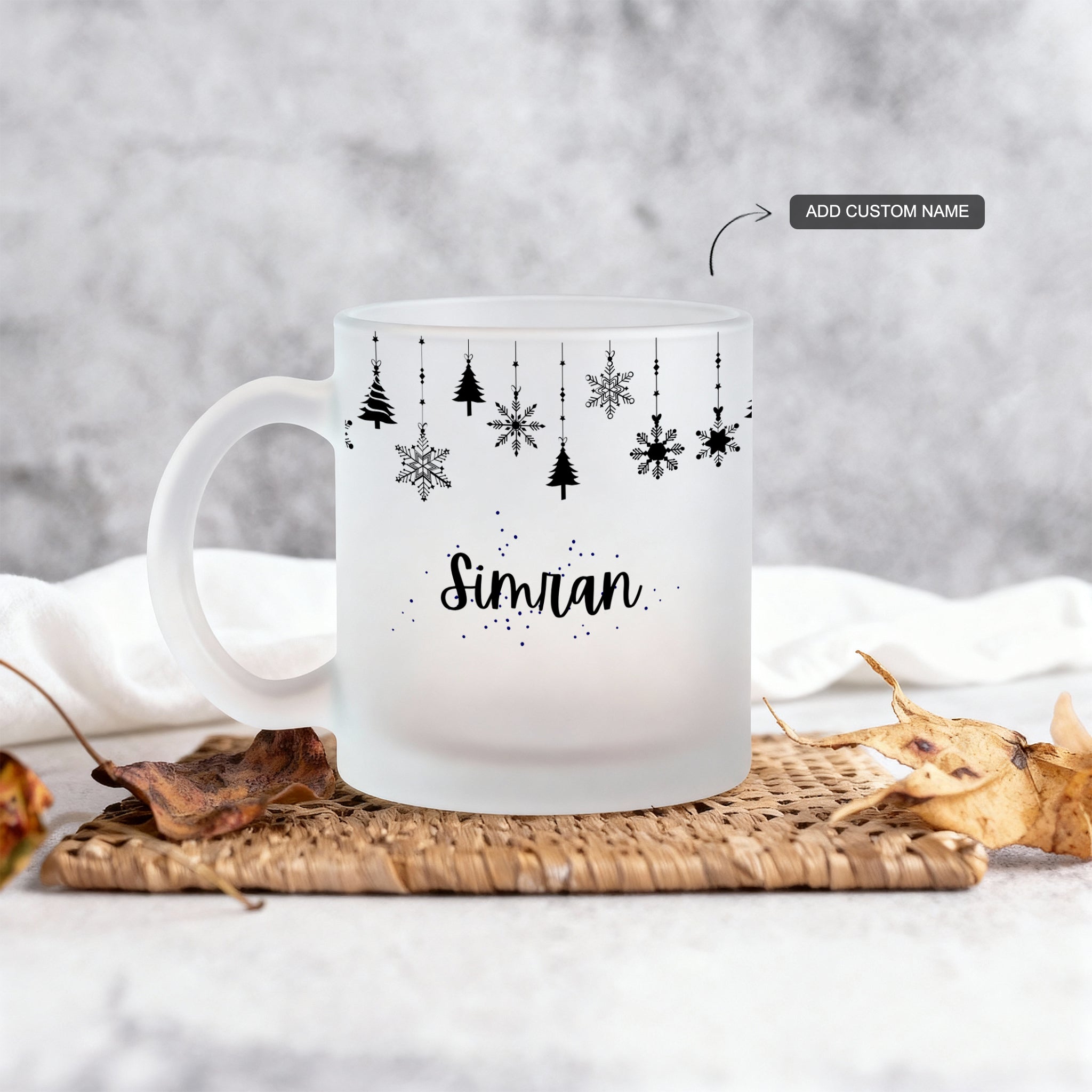 Personalized frosty christmas mug with custom name