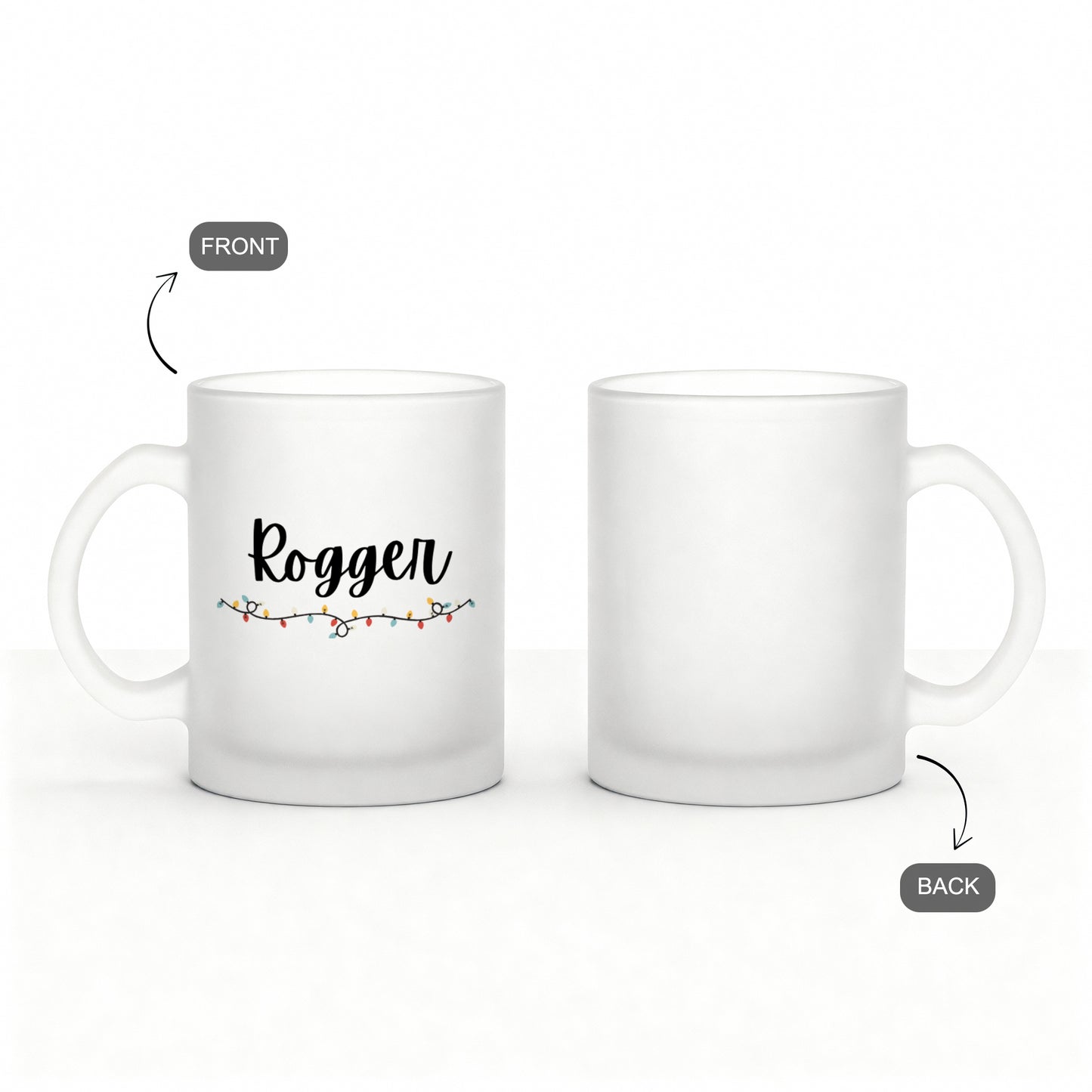 front and back of Frosty Christmas mug