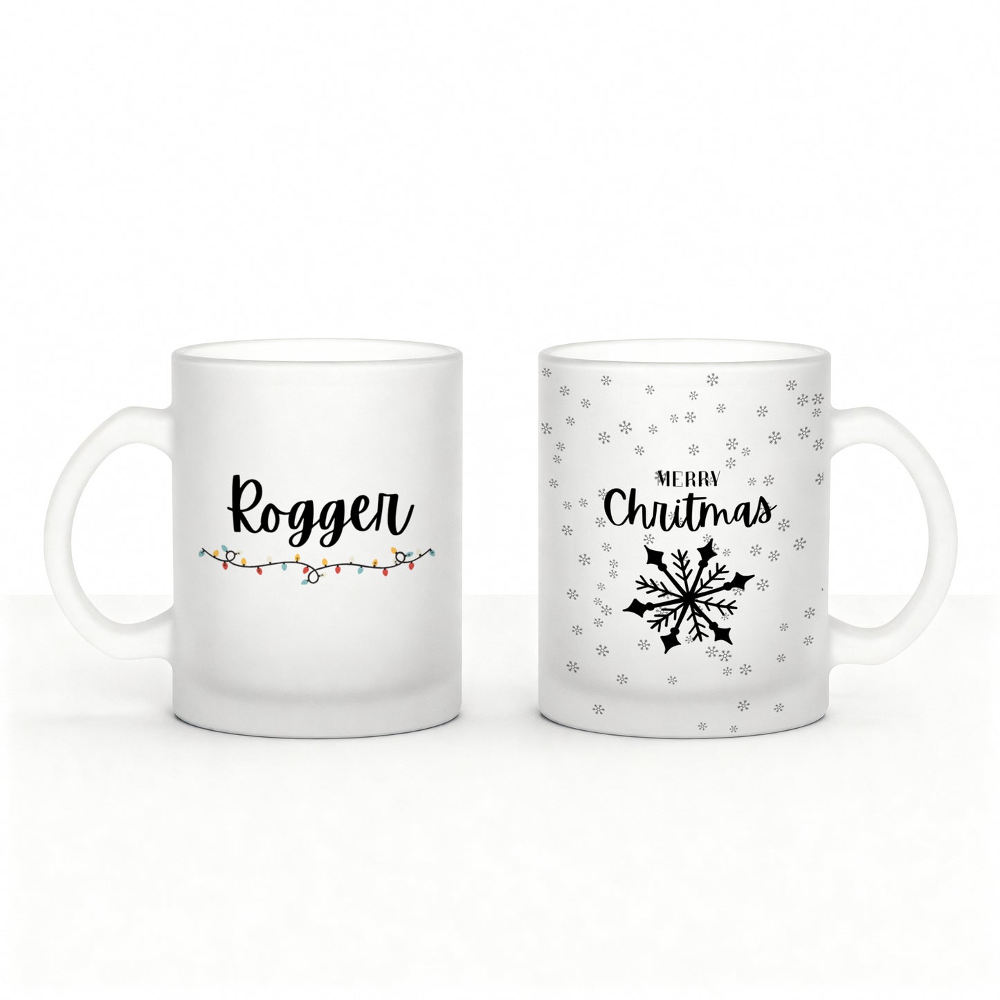 Personalized Christmas mug set of two.