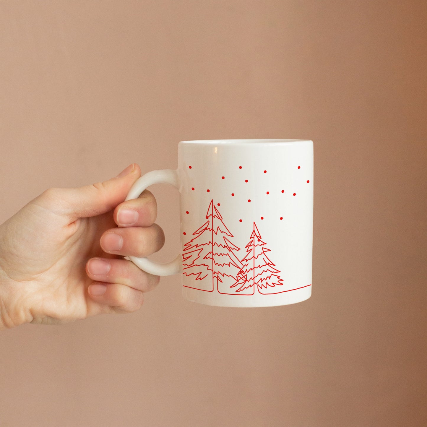 Hand held Personalized Christmas couple mug with names.