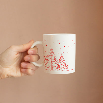 Hand held Personalized Christmas couple mug with names.