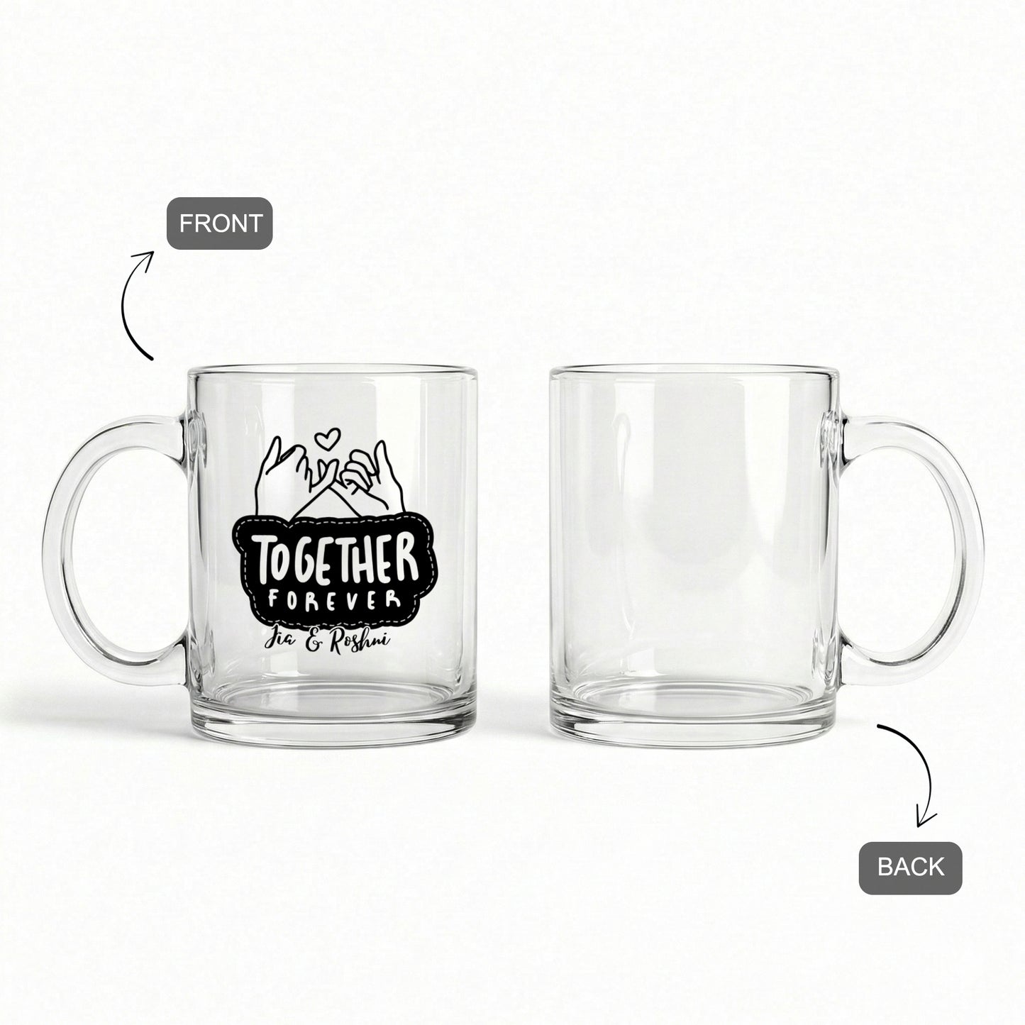 Together Forever - Custom Clear Glass Mug