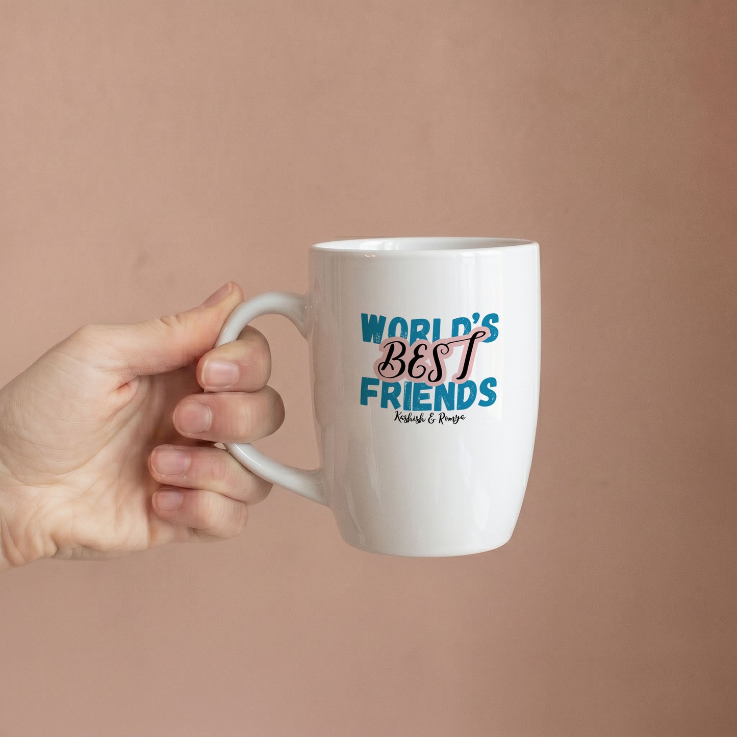 World's Best Friends - Custom Coral Mug