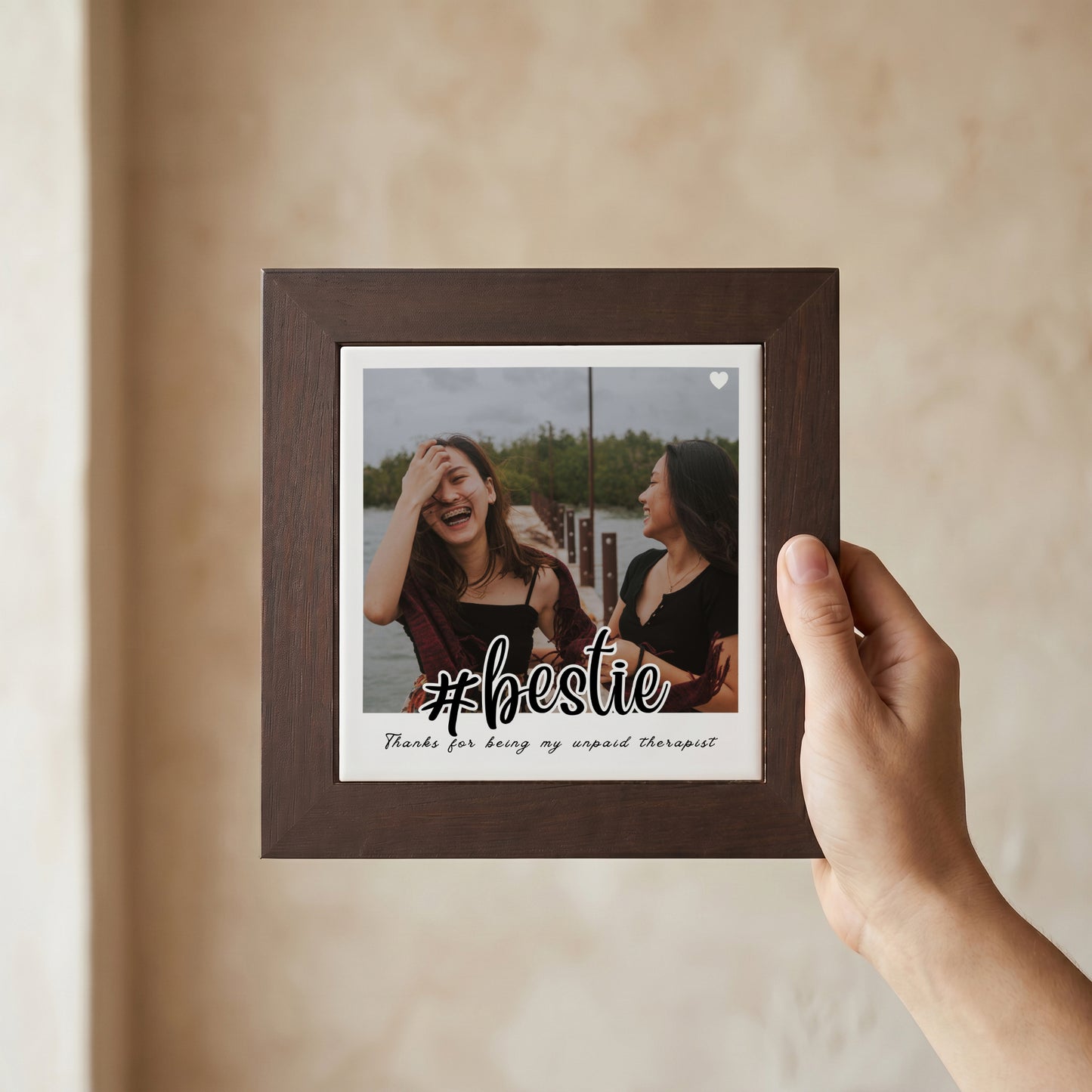 #Bestie - Custom Framed Ceramic Tile