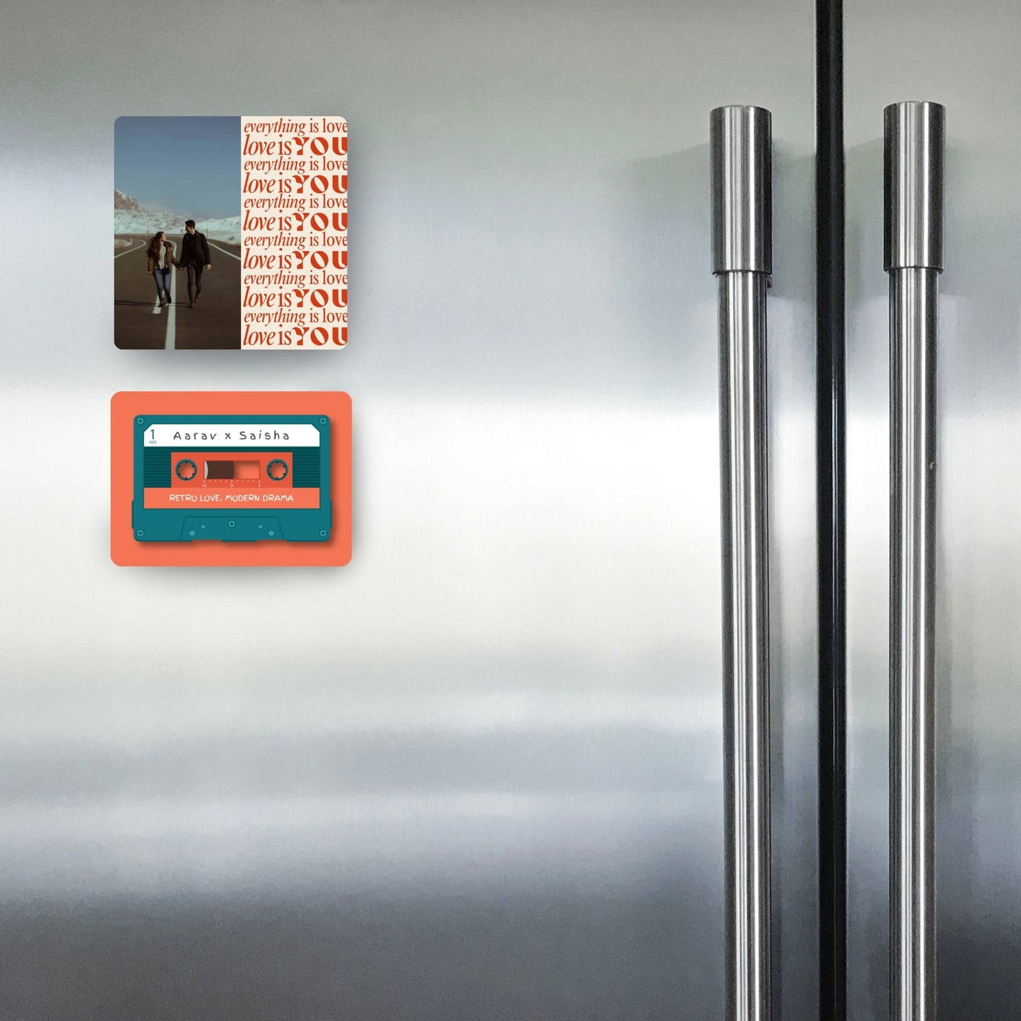 Retro Love - Custom Fridge Magnet Bundle (Set of 2)