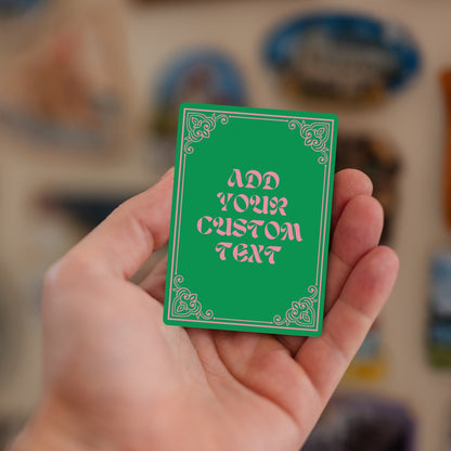 Vintage design custom text message fridge magnet – handheld personalized gift
