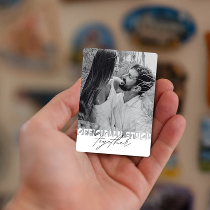 Handheld Officially Stuck Together custom image magnet.
