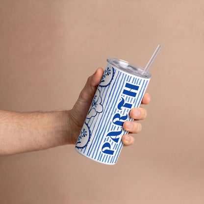 Painted in Indigo - Custom Tumbler with Straw (Set of 2)