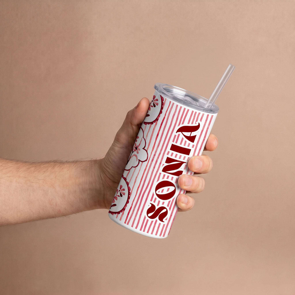 Painted in Indigo - Custom Tumbler with Straw (Set of 2)