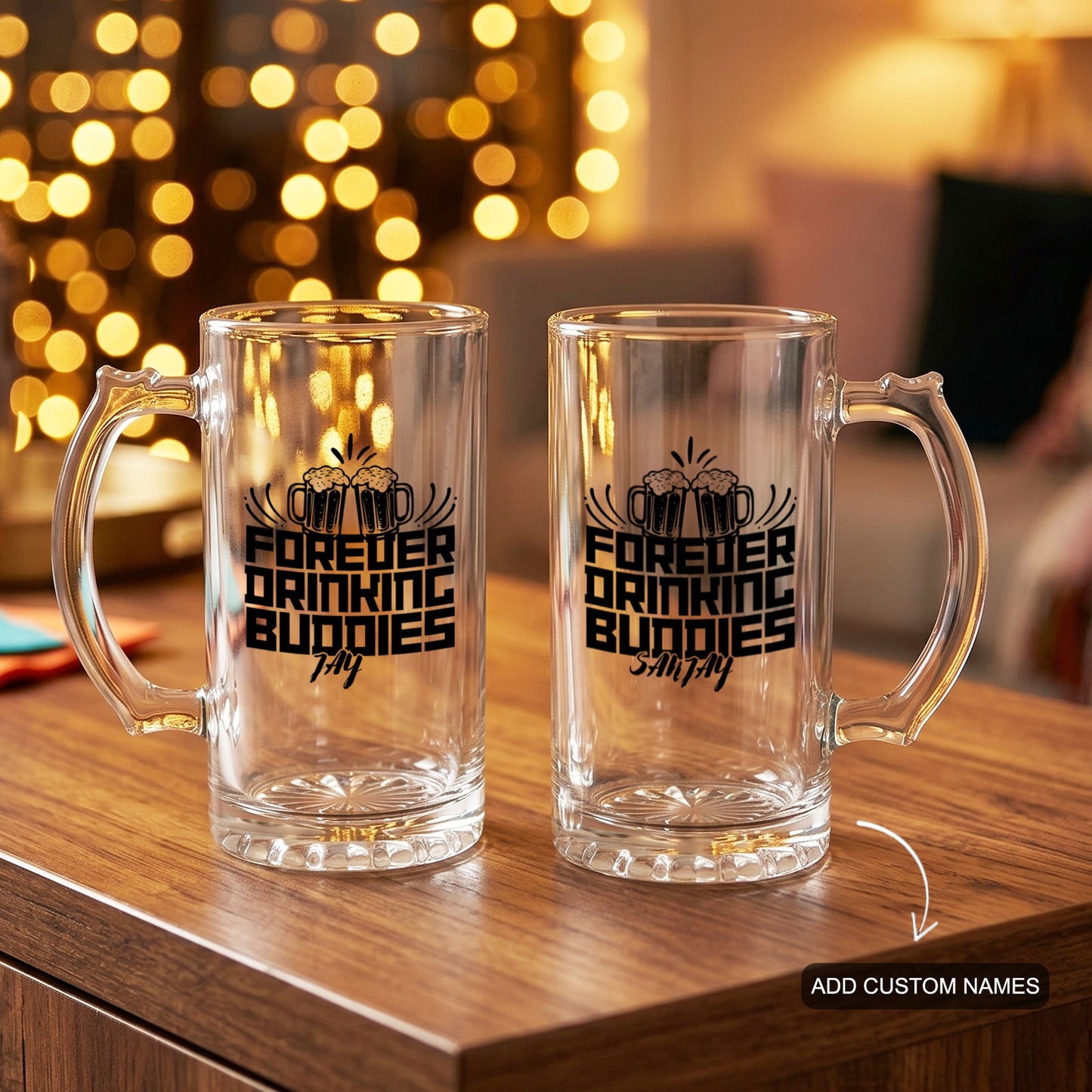 Forever Drinking Buddies - Custom Beer Mug (Set of 2)