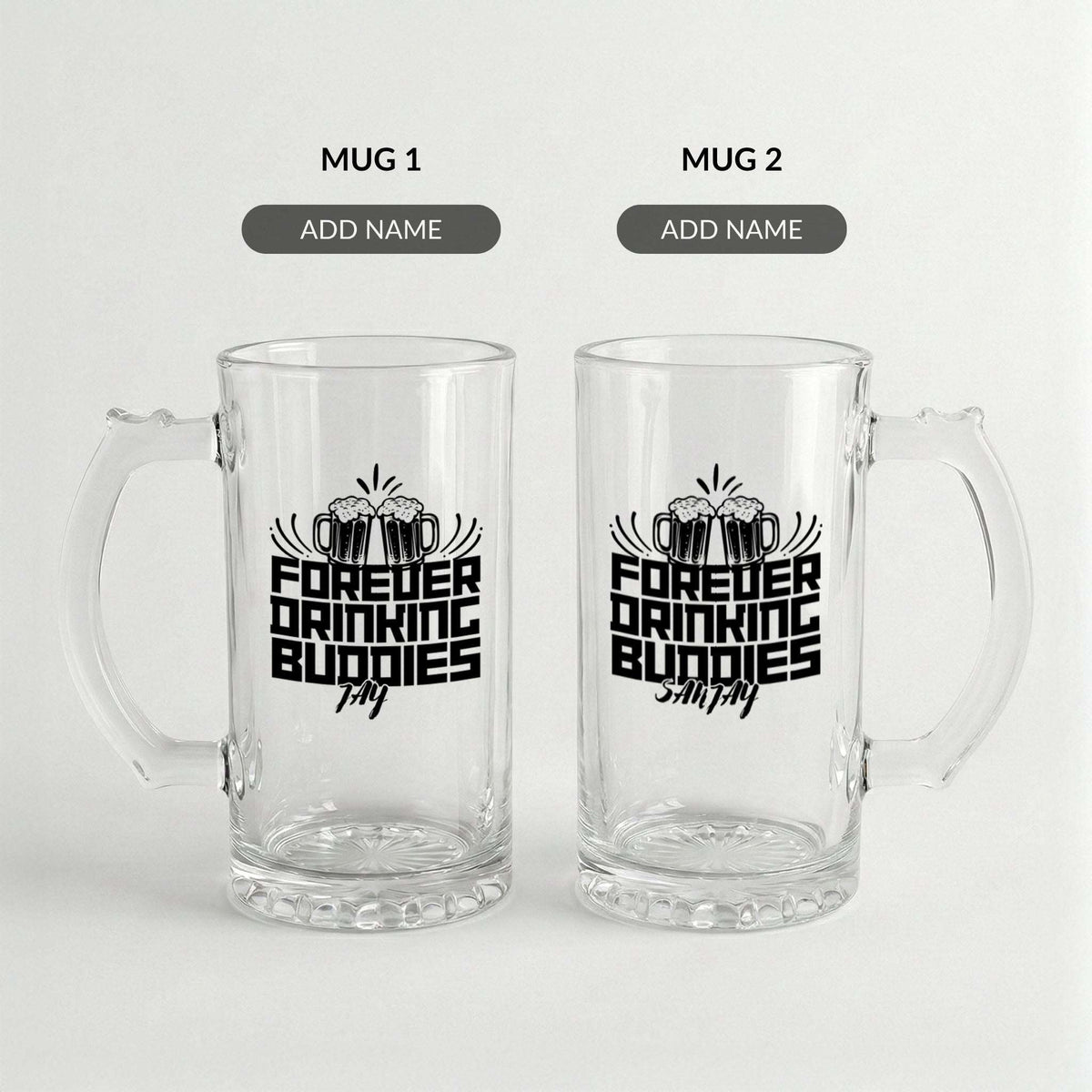 Forever Drinking Buddies - Custom Beer Mug (Set of 2)