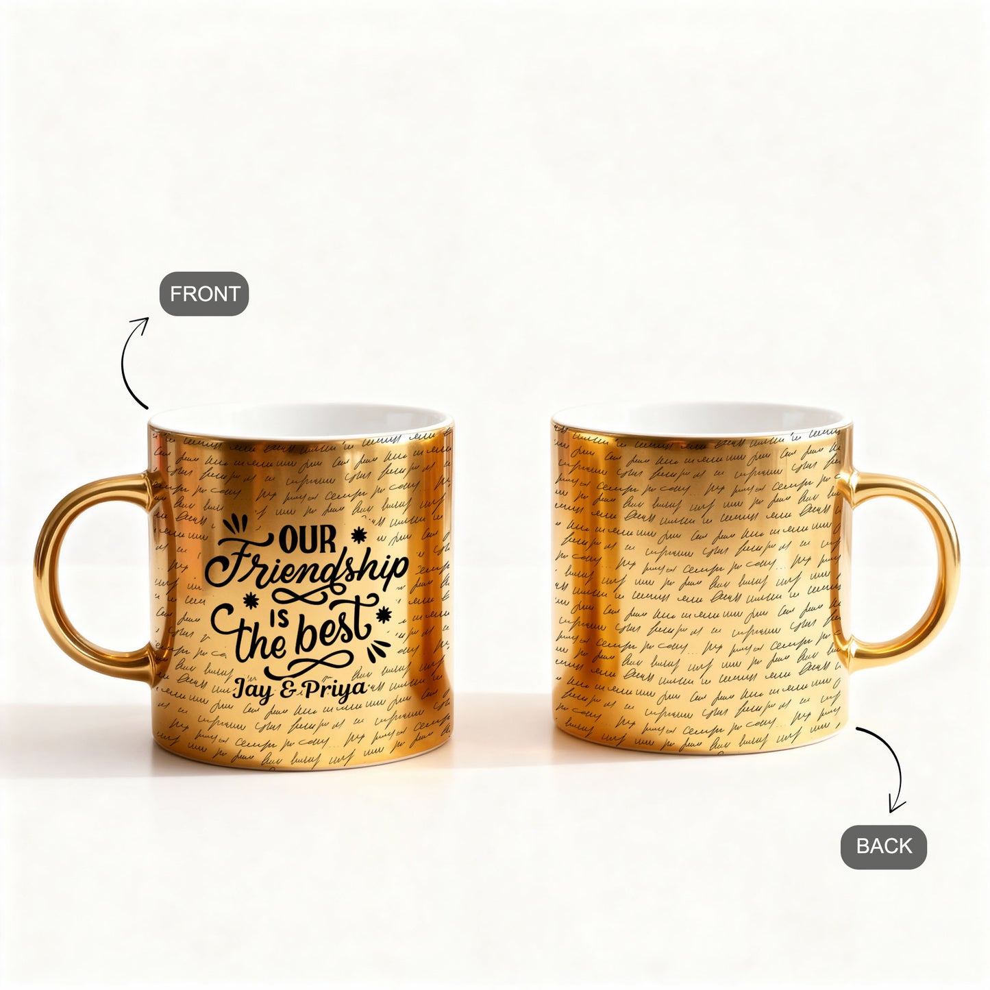 Our Friendship – Custom Gold Metallic Mug