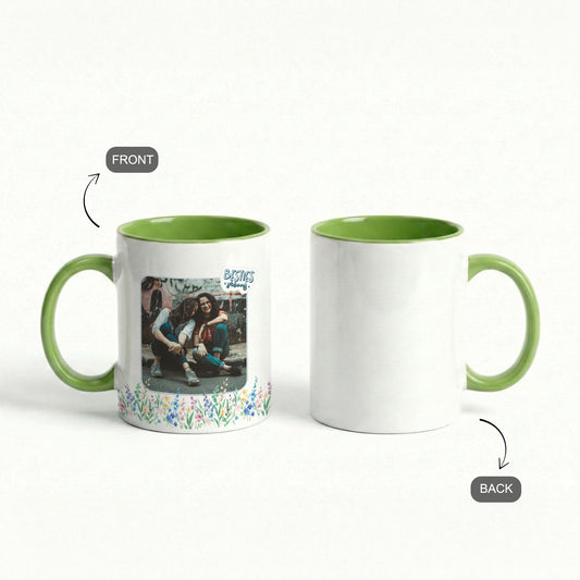 Besties Forever – Custom Green Accent Mug