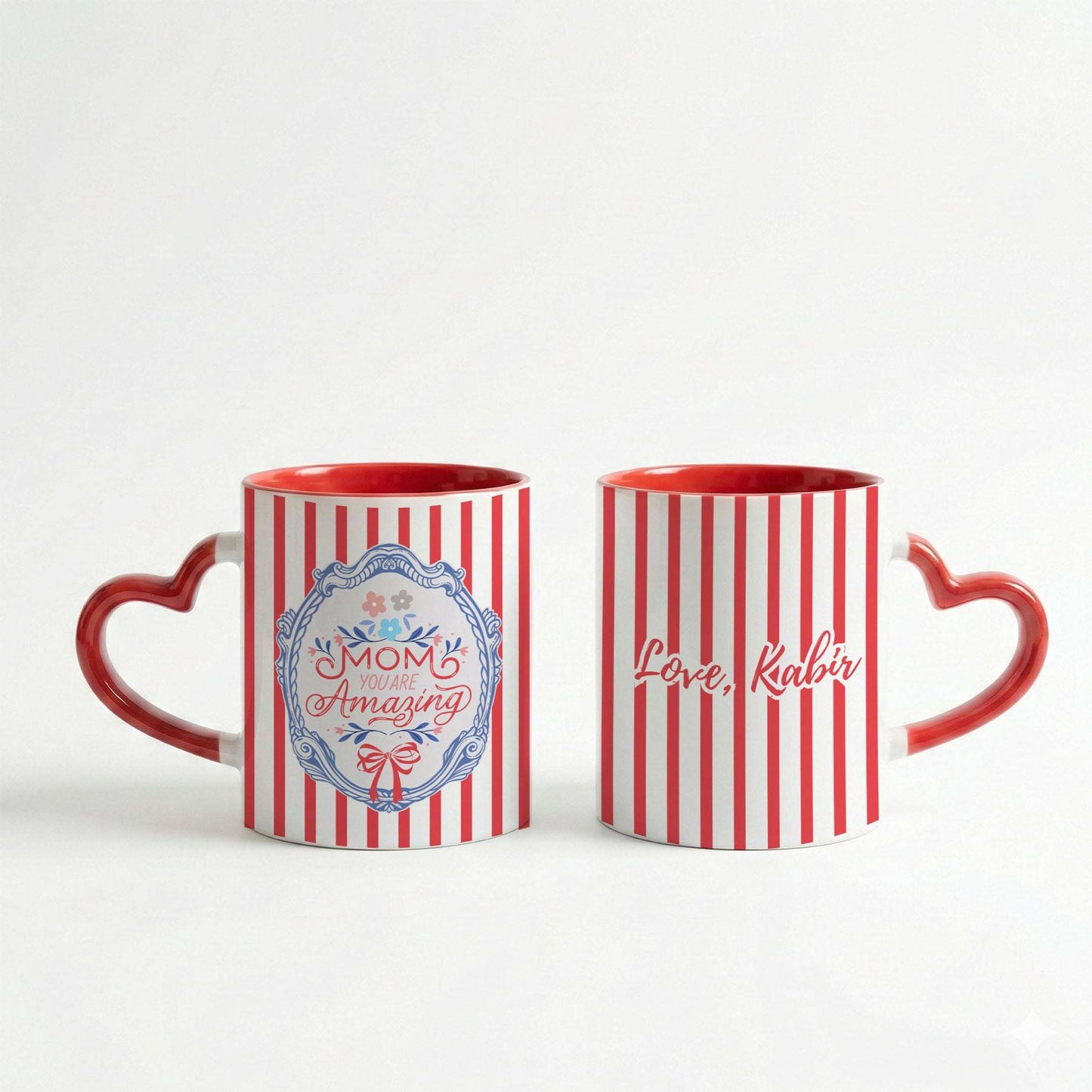 Mom, You Are Amazing - Custom Heart Handle Mug