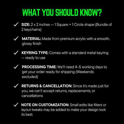 Special Day Duo – Custom Acrylic Keychain Bundle (Set of 2)