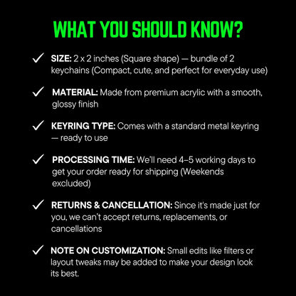 Text Reminder – Custom Acrylic Keychain Bundle (Set of 2)