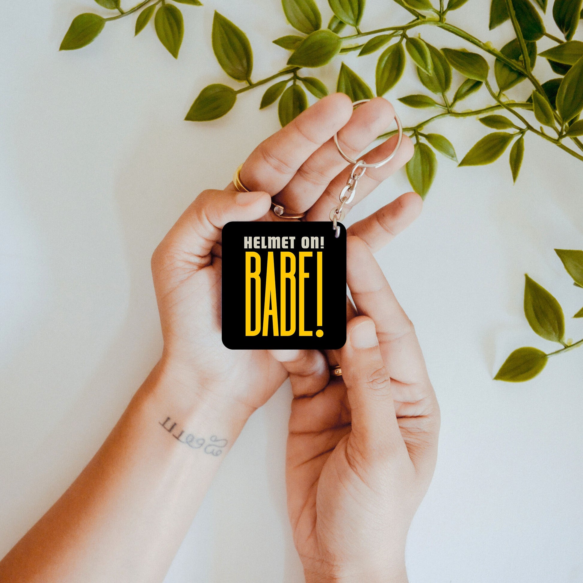 Helmet On, Babe – Custom Acrylic Keychain Bundle (Set of 3)