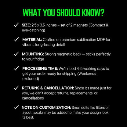 Forever Roommate - Custom Fridge Magnet Bundle (Set of 2)