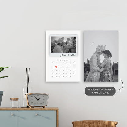 Our Story – Custom Couple & Calendar Metal Print Bundle (Set of 2)