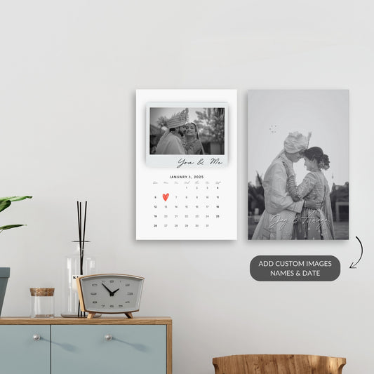 Our Story – Custom Couple & Calendar Metal Print Bundle (Set of 2)