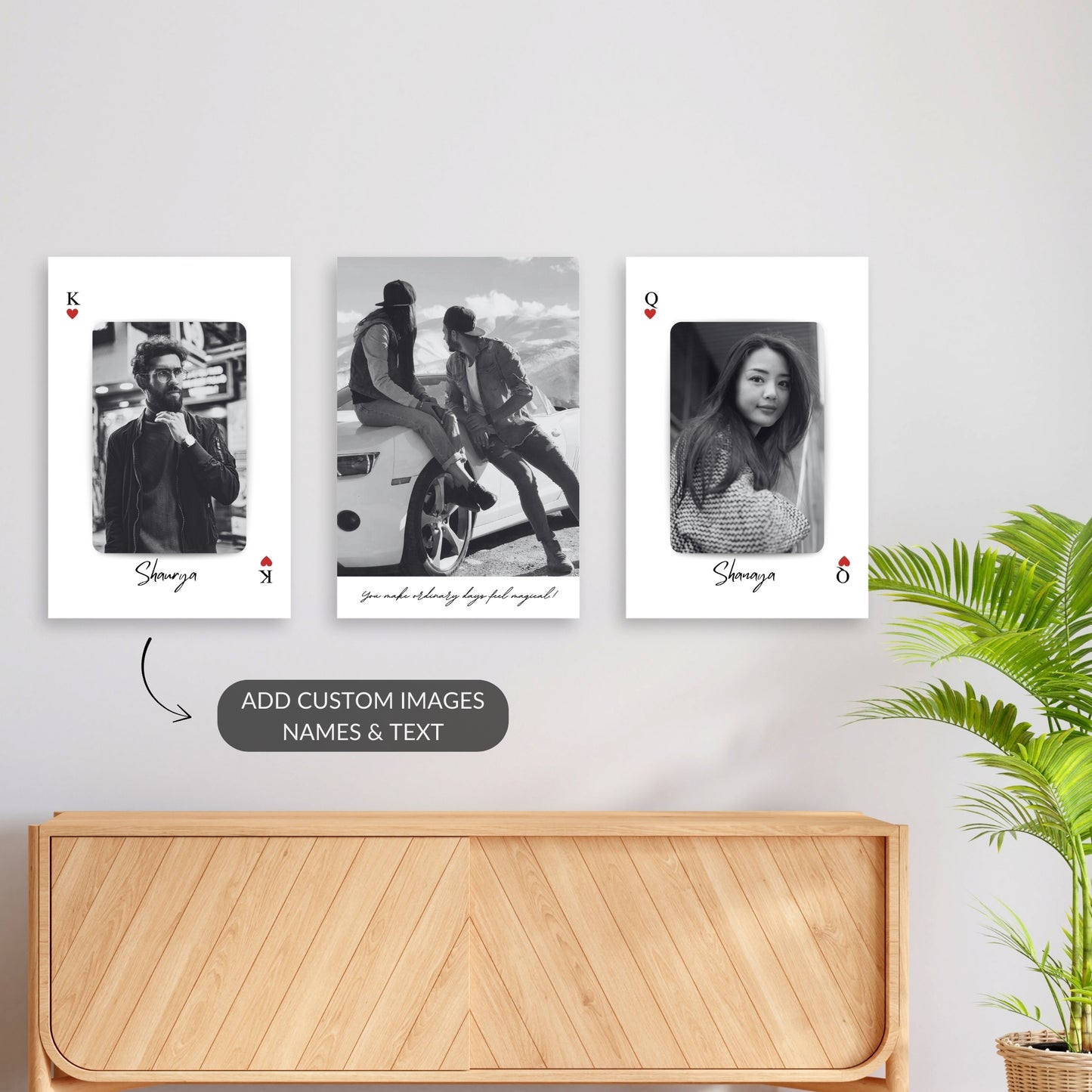 King & Queen of Hearts – Custom Couple Metal Print Bundle (Set of 3)