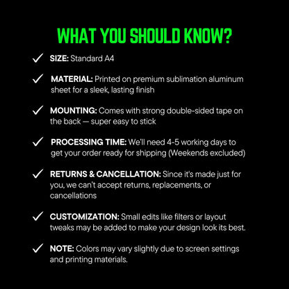 Dear Ma - Custom Metal Print