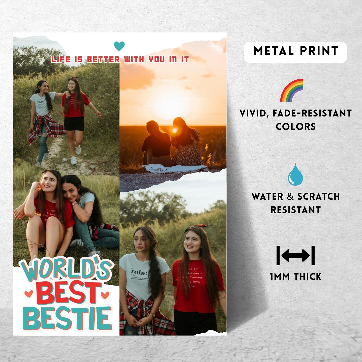 World’s Best Bestie – Custom Metal Print